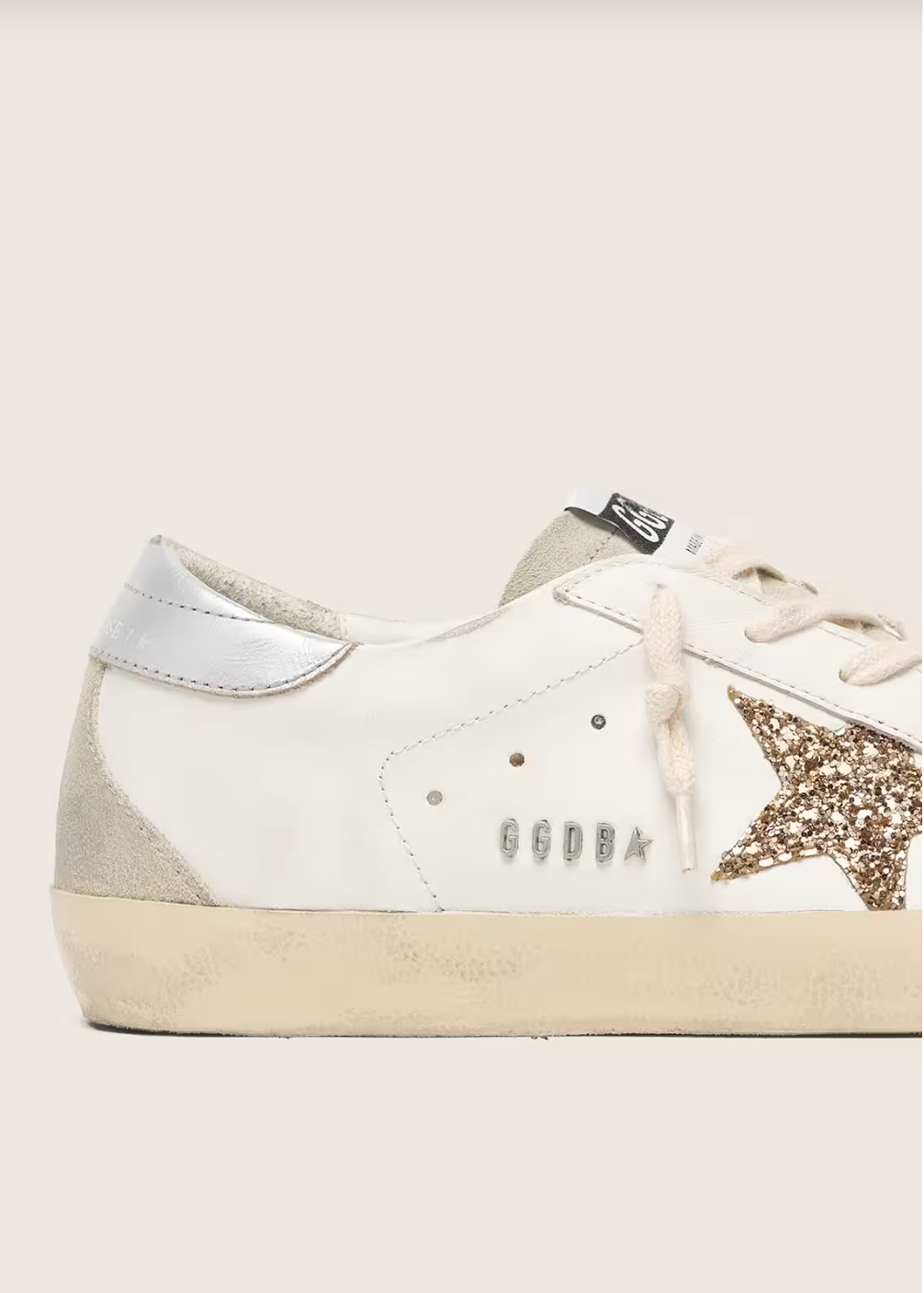 Super-Star paillettes dorées et daim gris