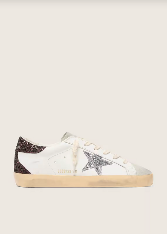 Super-Star argentee & paillettes marron