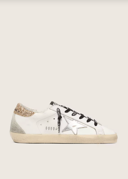 Super-Star cuir blanc avec paillette