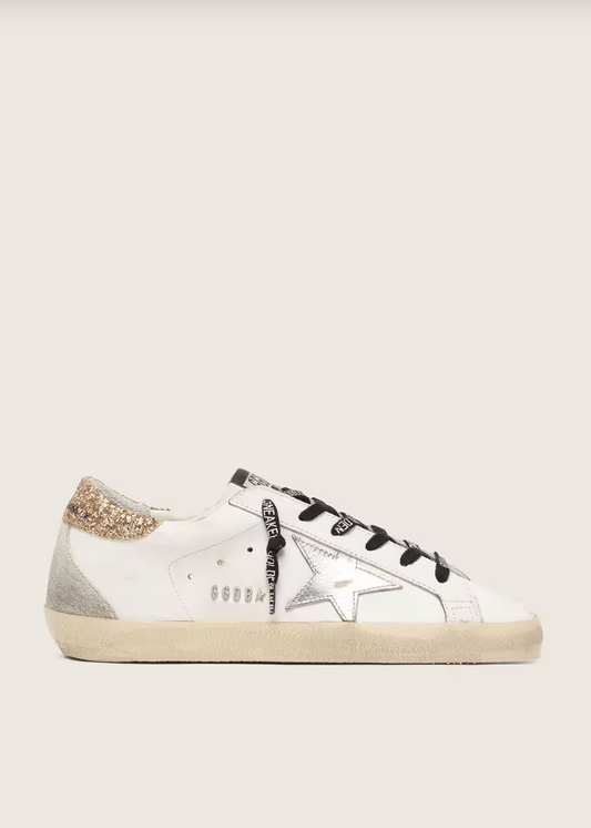 Super-Star cuir blanc avec paillette